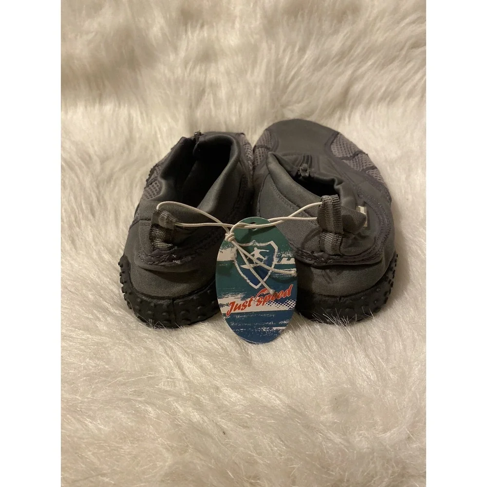 Just Speed Water Shoes Mens Size 11 Gray Front Zip Beach Wear